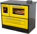 Holzofen mit Backfach und Kochplatte 8 kW für Küche, gelb