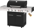 Megamaster Gasgrill 5B Lux mit 5+1 Brenner - Premium Outdoor Grillwagen, 26KW Leistung, inkl. Turbobrenner, Seitenkocher und Keramik-Backburner