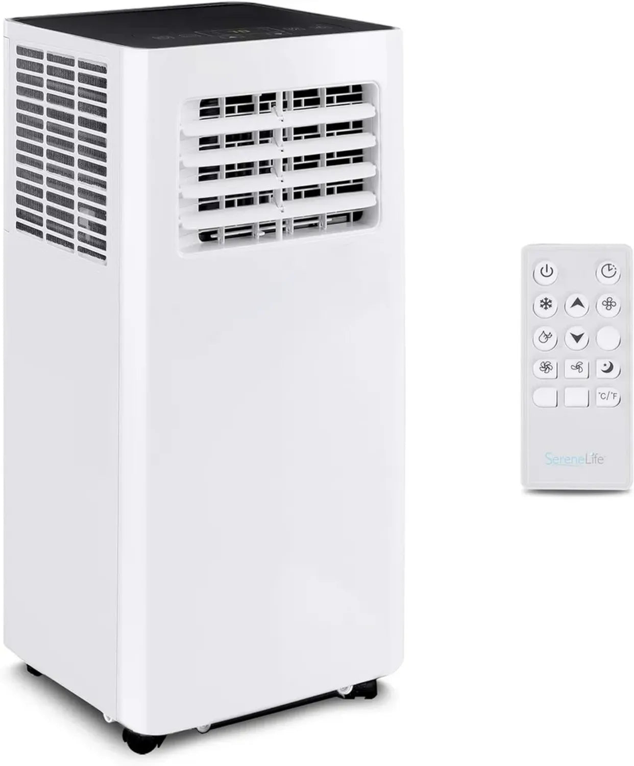 Serenlife 10.000 BTU Tragbare Klimaanlage, WLAN-gesteuert, 3-in-1 Funktion: Kühlen, Ventilieren, Entfeuchten, Ideal für Zuhause und Büro, Inklusive Fensterabdichtung