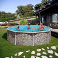 Runder Stahlwandpool 460x120cm mit Skimmer-Set und Leiter