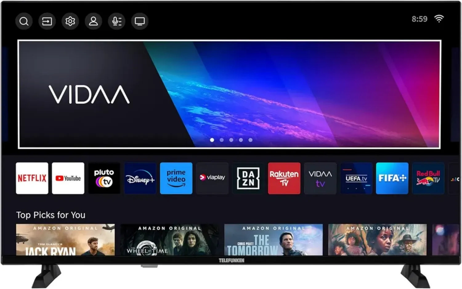 TELEFUNKEN 32 Zoll QLED Smart TV VIDAA, Full HD, HDR, mit Triple-Tuner, schwarz