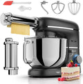 Elektrische Küchenmaschine mit 2000W Leistung, Nudelmaschine und 6,2L Edelstahlschüssel, Schwarz