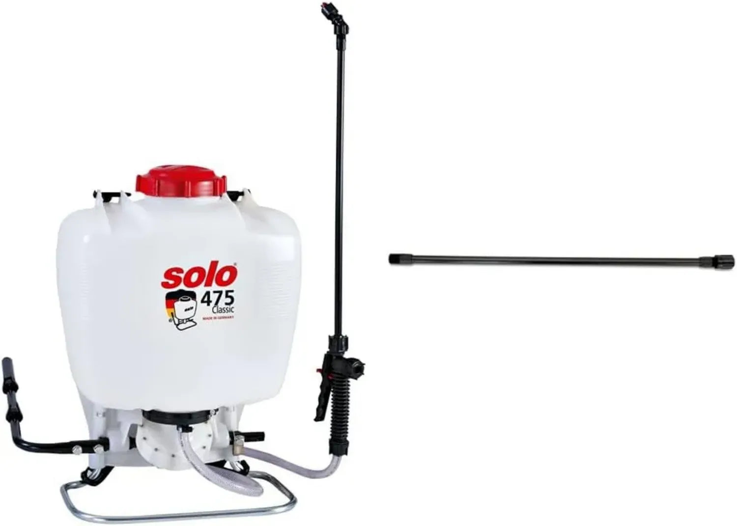 Solo 15L Rucksack-Drucksprüher mit Verlängerungsrohr, Weiß/Schwarz