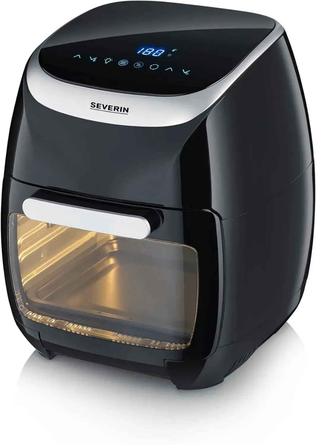 SEVERIN Heißluftfritteuse 11L, Ölfreier Fryer mit Zubehör, 8 Programme, 2000W, Schwarz/Silber