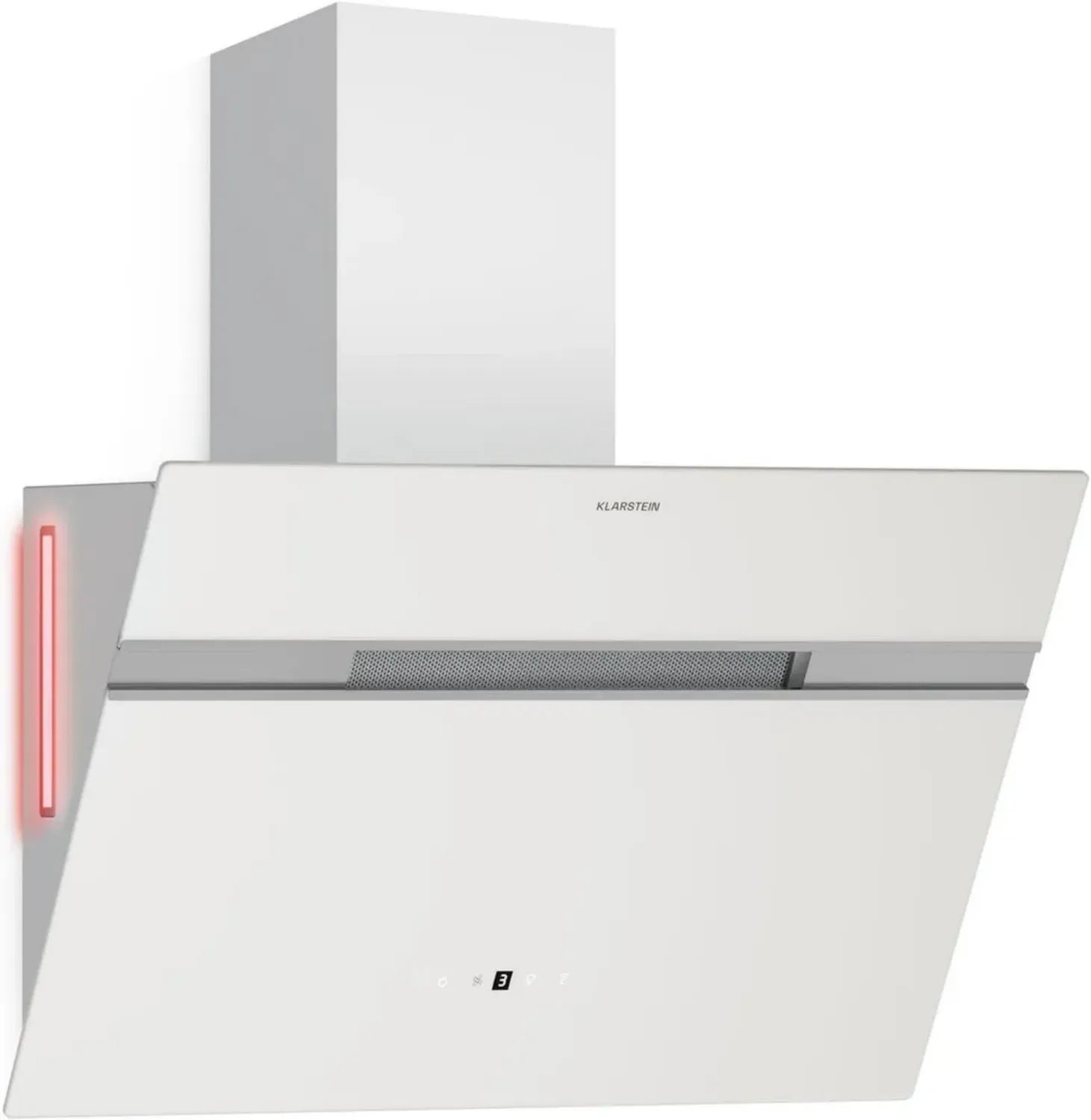 Klarstein Alina Kopffrei-Dunstabzugshaube 60cm, 600 m³/h, Energieklasse A, LED-Licht, 68 dB, Abluft/Umluft, Smart-Steuerung, Weiß