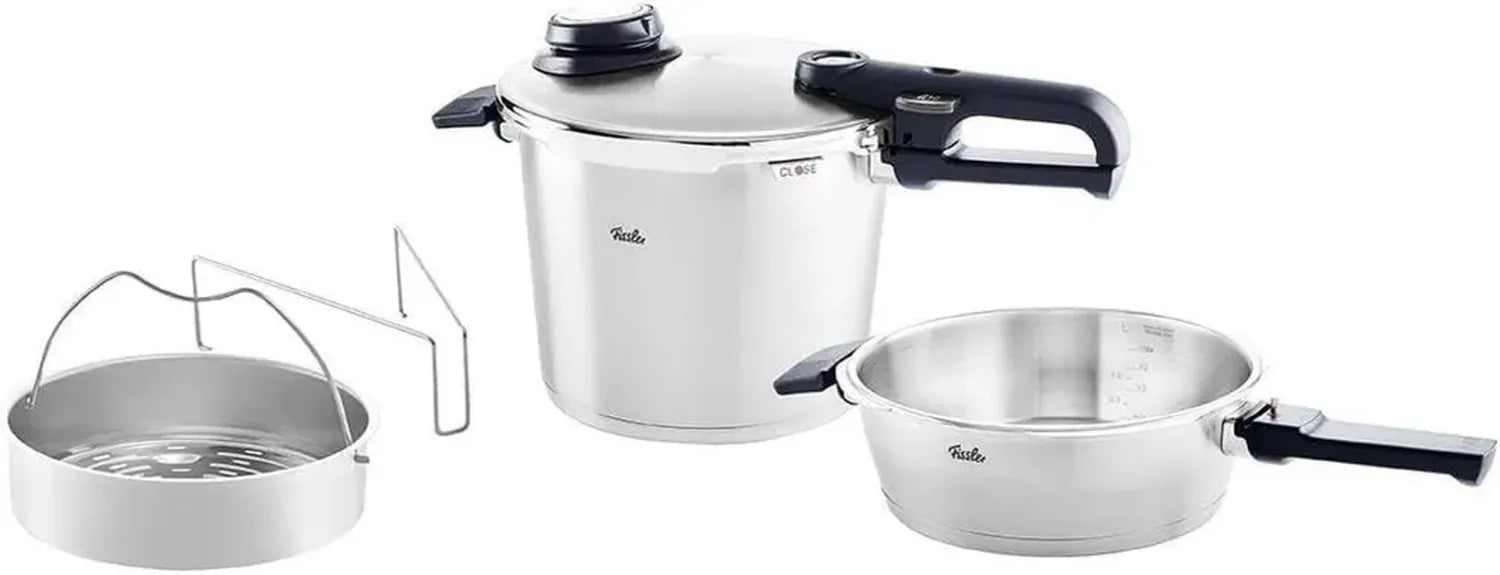 Fissler Vitavit Premium Schnellkochtopf Set, 4-teilig, 6L & 2,5L Induktionskompatibel, Made in Germany