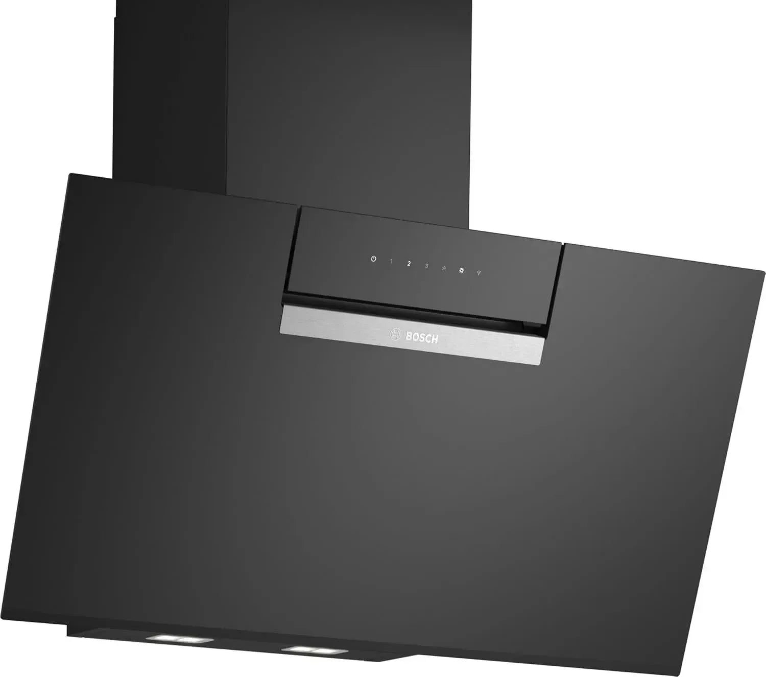 Bosch Serie 4 Dunstabzugshaube 80 cm, Schwarzglas, Intelligente Anpassung, Kochfeldgesteuert, Farbtemperatur einstellbar