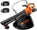AIVOLT 40V Akku-Laubbläser & -sauger Set, 3-in-1: Blasen, Saugen, Mulchen, mit 2x 4Ah Akkus, 6 Geschwindigkeitsstufen, 257 km/h, 40L Fangsack, Schultergurt, kabellos für Garten und Hof
