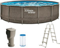 Sommer Wellen Aktivrahmen Rundpool Swimmingpool Ø 457 x 106 cm in Braun