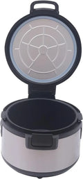 Großer Reiskocher 19L, 100W Edelstahl Multikocher mit Dampffunktion, Inklusive Reislöffel, 220V Schnellaufheizung