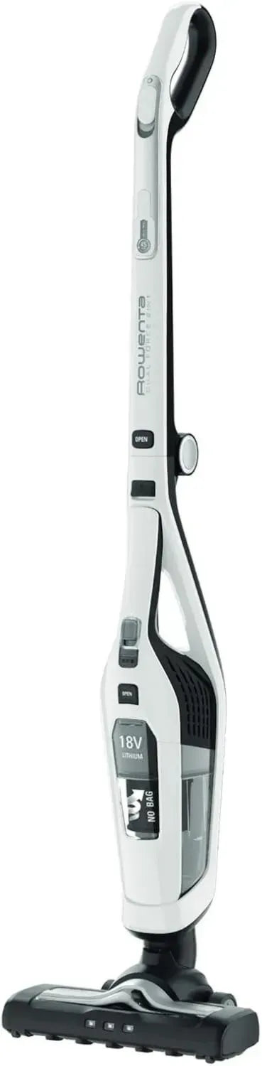Rowenta RH6737 Kabelloser Akkustaubsauger 2-in-1 mit LED-Licht, Leichtbauweise 2,5 kg, Weiß
