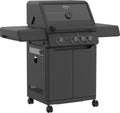 RÖSLE Gasgrill Allflame Peer 3 - 3 leistungsstarke Brenner & CRISPZONE bis 450 °C, Gusseisenroste, klappbare Seitentische, schwarz