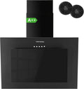 TopStrong Kopffreie Dunstabzugshaube 60cm mit LED, 350 m³/h Saugleistung Umluft/Abluft, Aktivkohlefilter inklusive, Schwarz