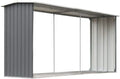 Kaminholzregal aus verzinktem Stahl, 330 x 92 x 152 cm, wetterfest für den Garten in Grau